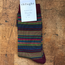 Load image into Gallery viewer, Kennet stripe socks - bilberry red
