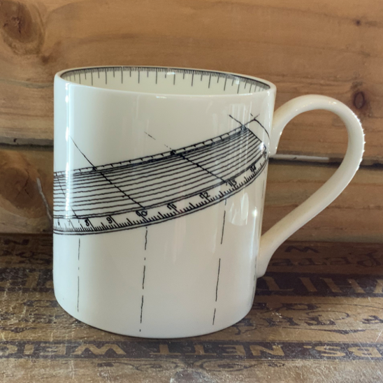 Line drawing ruler mug