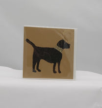 Load image into Gallery viewer, Black labrador gold collar kraft card
