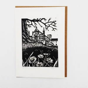 St Albans Cathedral linocut card