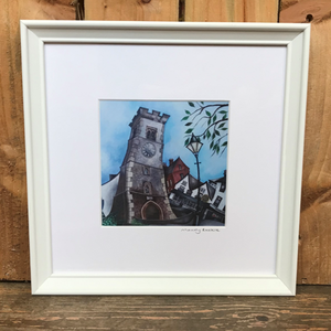 The Clock Tower print in a frame