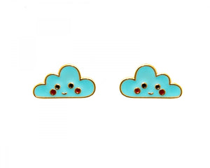 Clouds enamel earrings