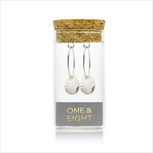 Load image into Gallery viewer, Porcelain white raindrop earrings silver hoops
