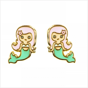 Mermaid enamel earrings