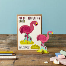 Load image into Gallery viewer, Pop out flamingo card
