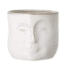 Load image into Gallery viewer, Stoneware flowerpot - white

