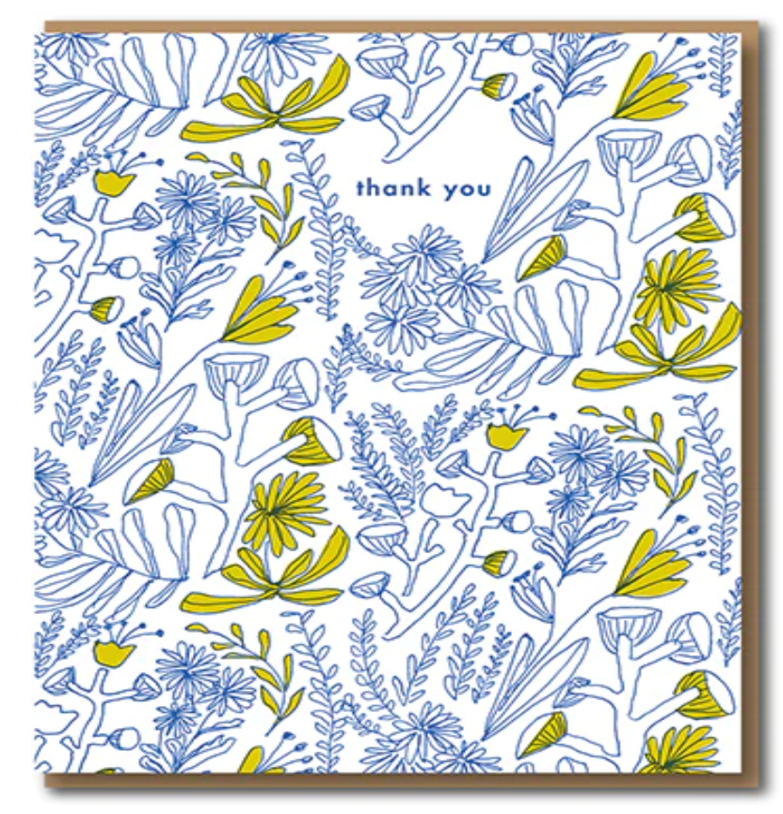 Doodle flower thank you card