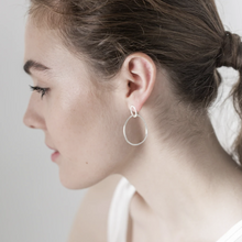 Load image into Gallery viewer, Silver halo earrings
