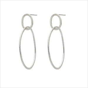 Silver halo earrings