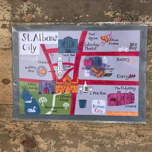 St Albans map print