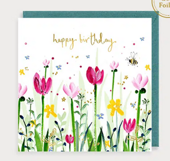 Happy birthday tulips card