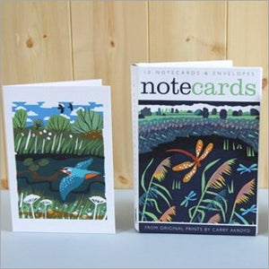 Hawker kingfisher notecards by Carry Akroyd