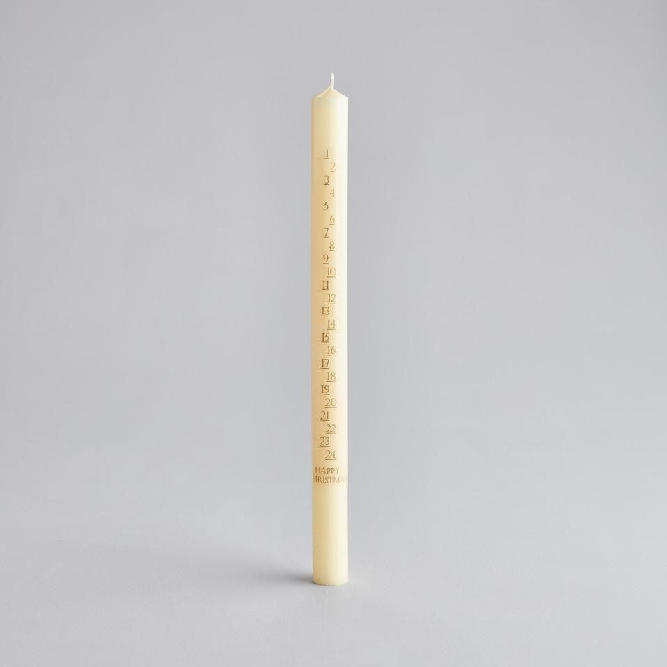 Christmas Advent candle - ivory