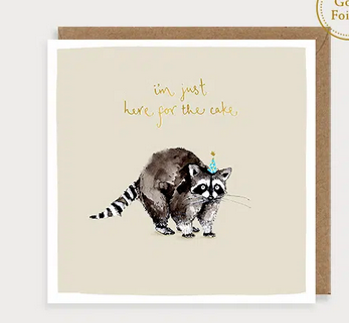 Raccoon, here just for the cake card