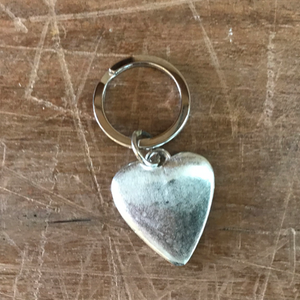 Heart shaped pewter key ring