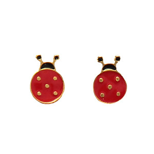 Ladybird enamel earrings