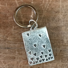 Load image into Gallery viewer, Floating hearts pewter keyring
