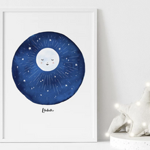 Load image into Gallery viewer, Luna moon print (white frame)
