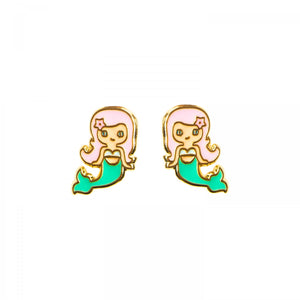 Mermaid enamel earrings