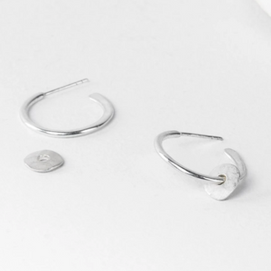 Sterling silver tolvan hoops studs removable charms