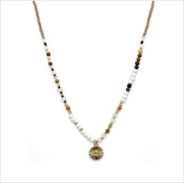 Handmade Hotei natural beaded necklace