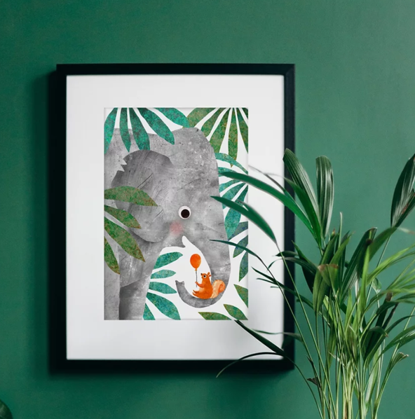 Elephant & squirrel print