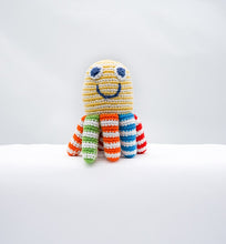 Load image into Gallery viewer, Crochet octopus rattle - yellow
