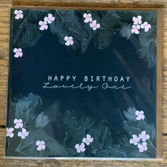Happy birthday lovely one botanical card