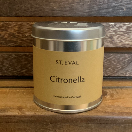 Citronella scented tin candle