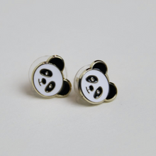 Load image into Gallery viewer, Panda enamel earrings
