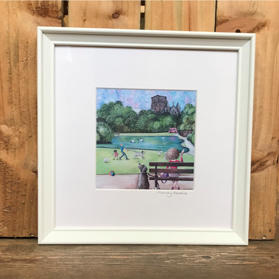 Verulamium Park print in a frame