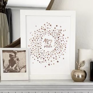 Stay a while - clementine stars framed print