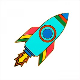 Rocket enamel pin