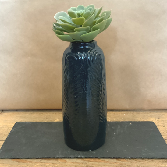 Patterned vase - tall - black