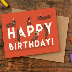 Birthday sausage dogs card