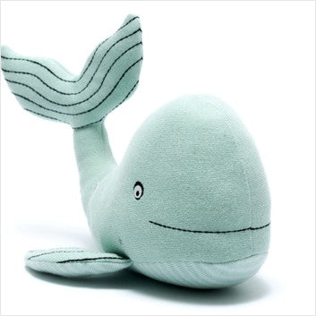 Knitted whale toy - sea green