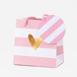 Small gift bag - pink stripe