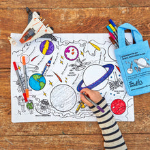 Load image into Gallery viewer, Space explorer placemat to go - colour in &amp; learn
