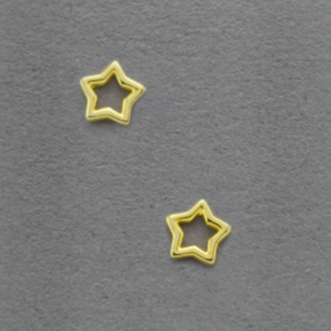 Gold open star stud earrings