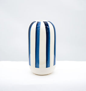 Blue striped vase