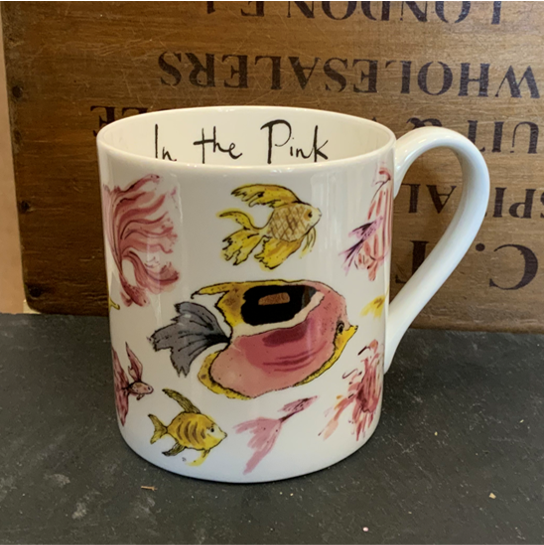 In the pink mug