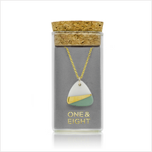 Load image into Gallery viewer, Porcelain sage ray gold necklace
